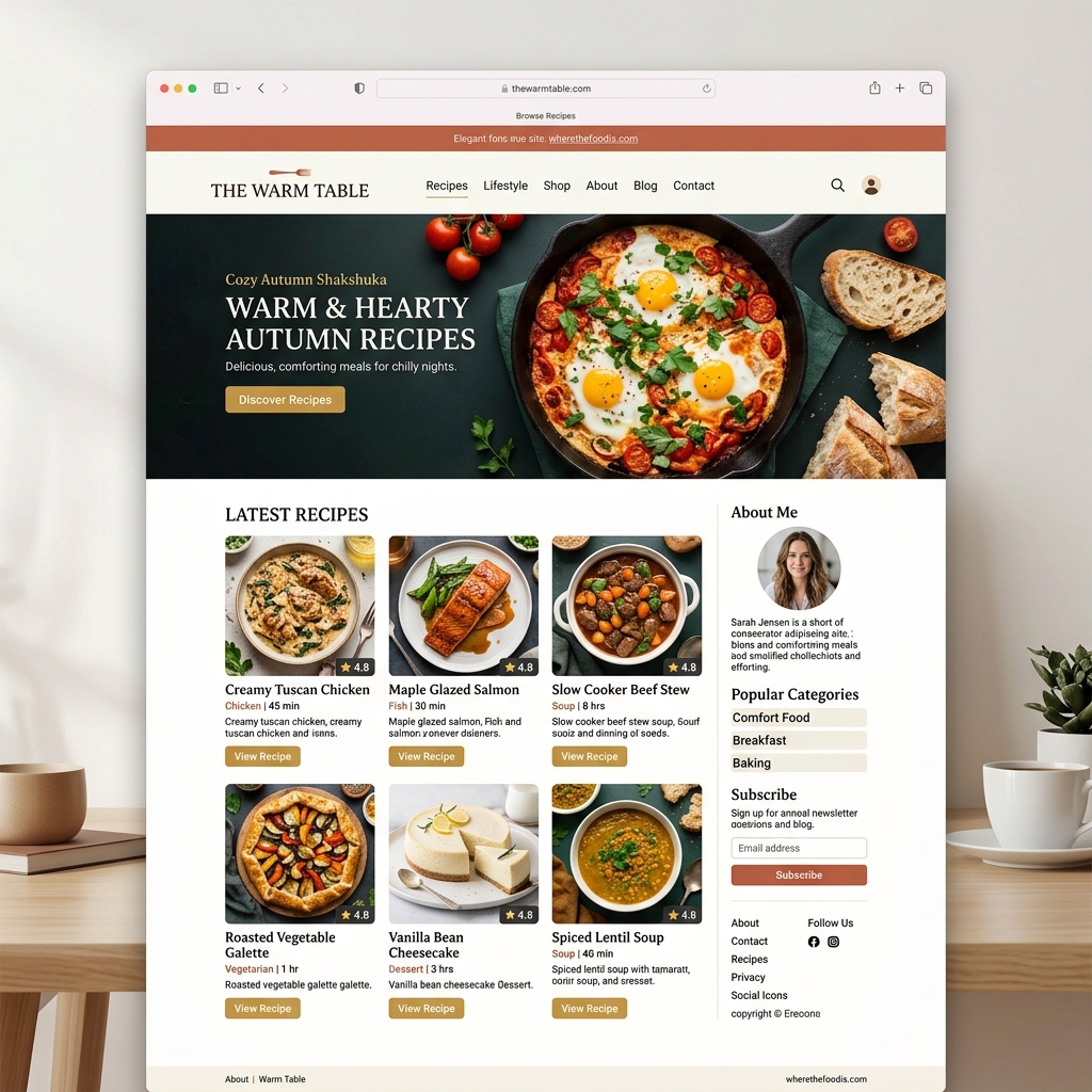 Engaging Culinary Blog Experience